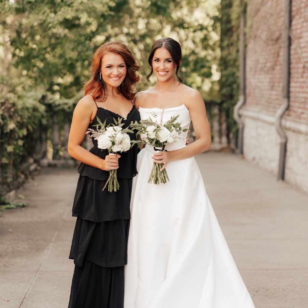 Birdy Grey Black Tiered Ruffle High-Slit Maxi Dress - Picture 4 of 4